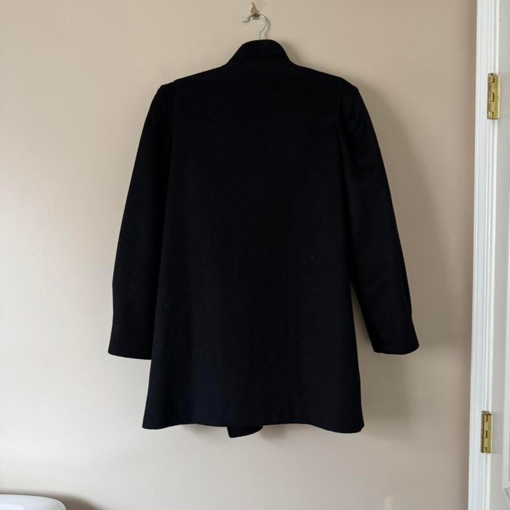Vintage Black Saks Fifth Avenue Coat High Funnel Neck Union Military Victorian - Picture 6 of 8